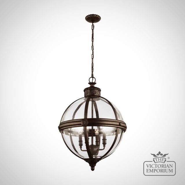 Adam 4 light pendant in British bronze
