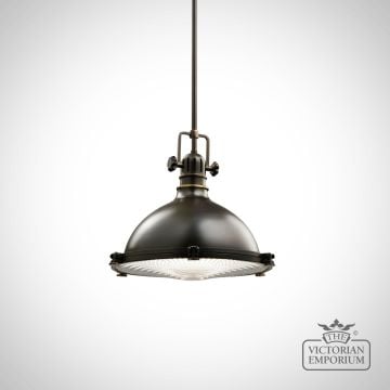 Hatters Bay Large 1 Light Pendant In Old Bronze