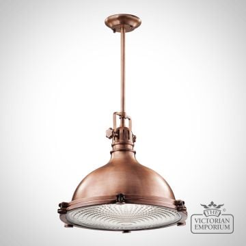 Hatters Bay Large 1 Light Pendant In Old Bronze