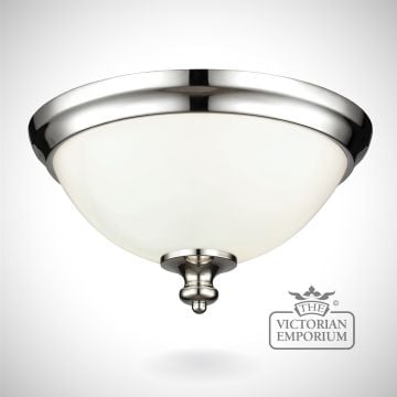 Parks small flush mount light in brushed steel