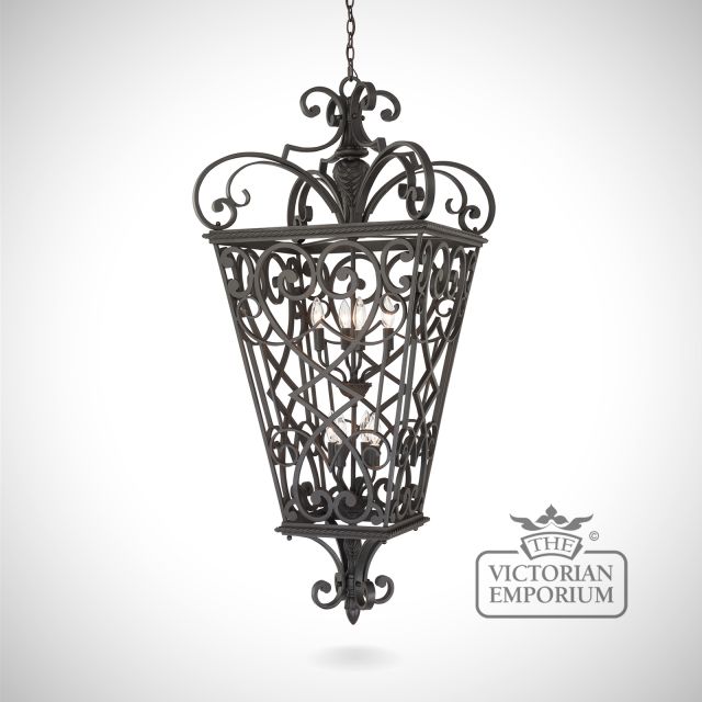 Quinn 8 light chain lantern in black