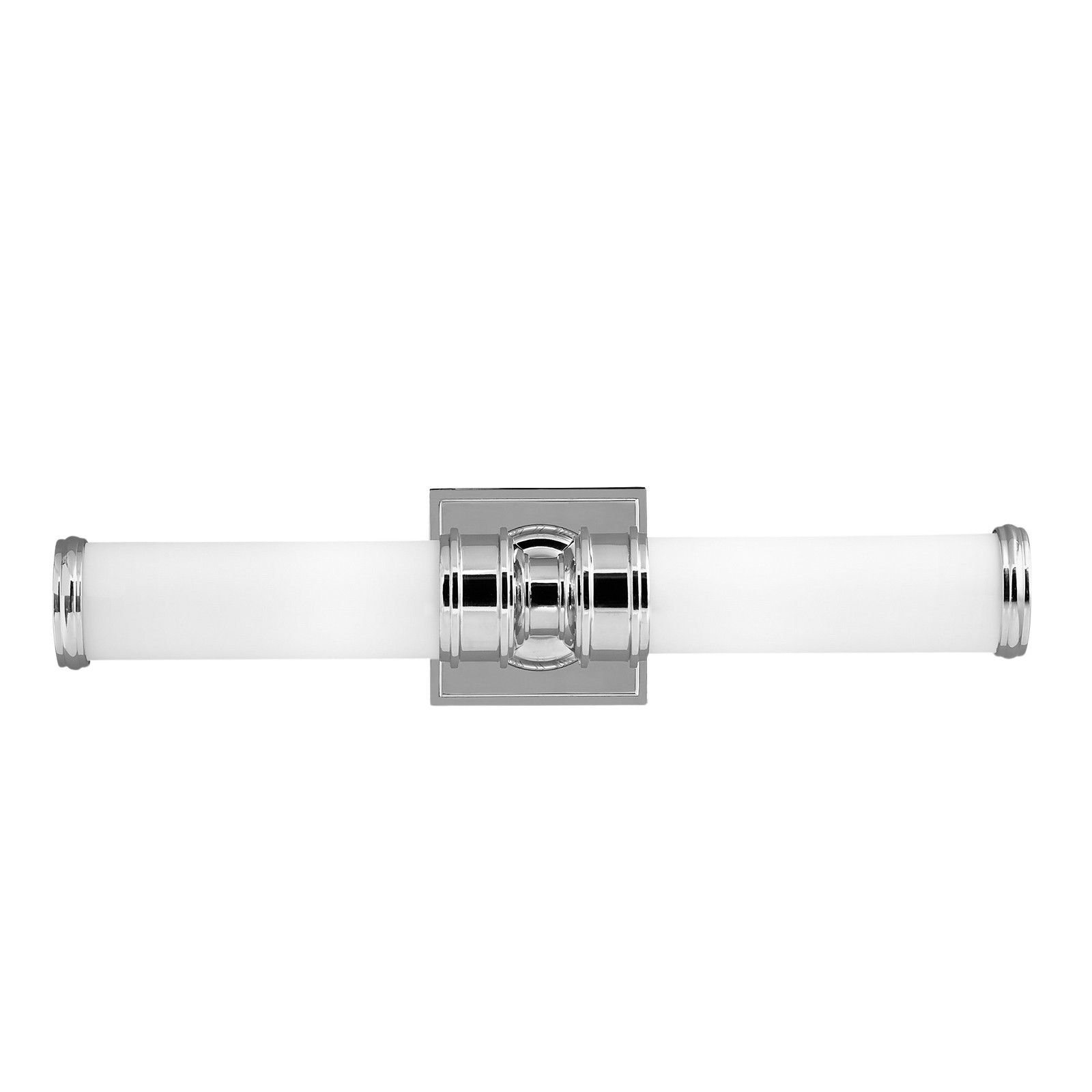 Payne Bathroom double wall light in polished chrome with simple lamp holder