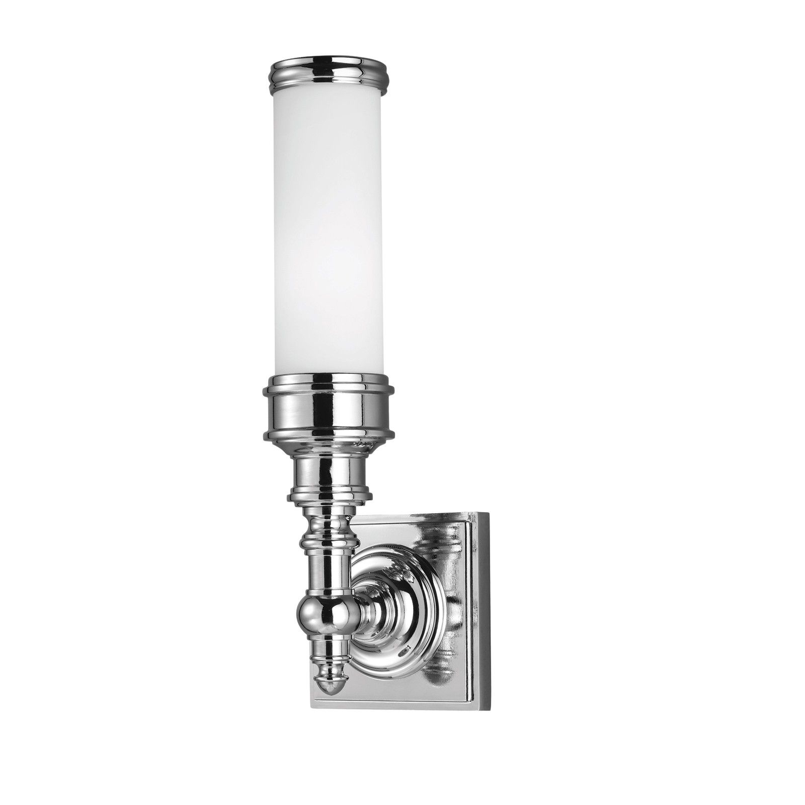 Payne Bathroom single wall light in polished chrome - with ornate lamp holder