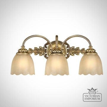Isabella Bathroom Triple Wall Light In Brass