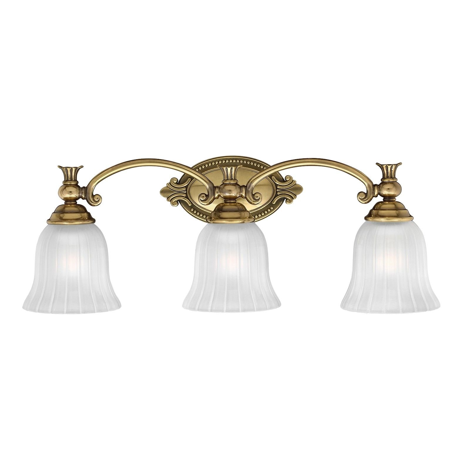 Francoise Bathroom triple wall light in brass