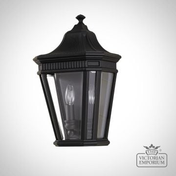 Cotswold half wall lantern in Black