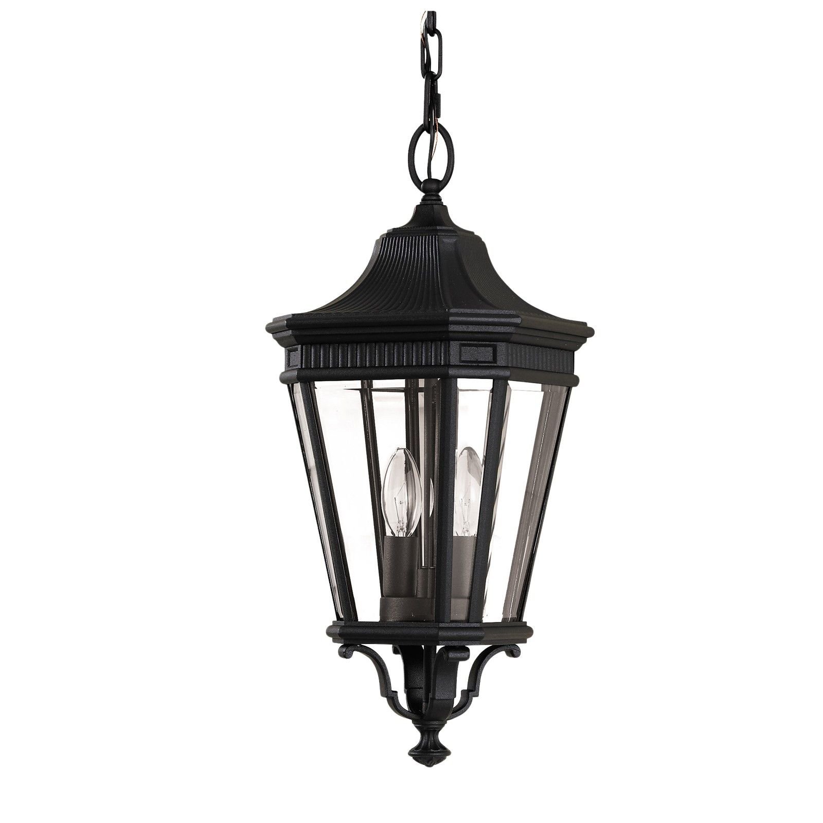 Cotswold Medium chain lantern in Black