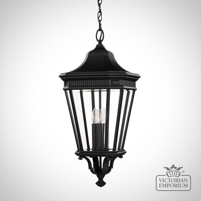 Cotswold Large chain Lantern in Black