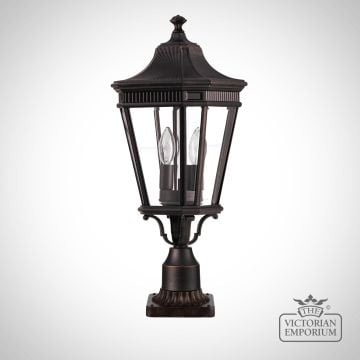 Cotswold Medium Pedestal Lantern in Black