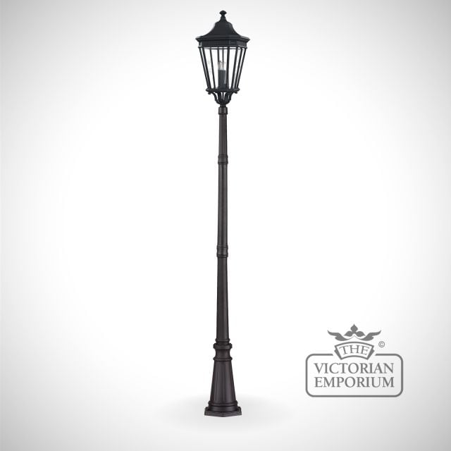 Cotswold large lamp post and lantern in Black