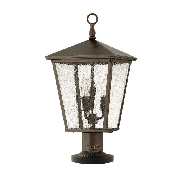 Trellis pedestal lantern Regency Bronze