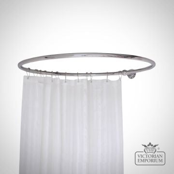 Shower Curtain Rail Freestanding Bath Chrome Roll Top Oval Round Victorian 19thcentry Steampunk Old Classical Decorative Ceiling Sr Round H C Alt 800