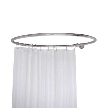 Shower Curtain Rail Freestanding Bath Chrome Roll Top Oval Round Victorian 19thcentry Steampunk Old Classical Decorative Ceiling Sr Round H C Alt 800