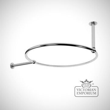 Round Shower Curtain Rail Chrome with a Wall and Ceiling stay