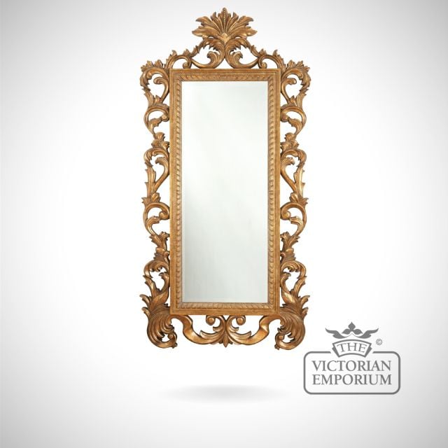 Sorrento Mirror with ornate decorative gold frame - 264x132cm
