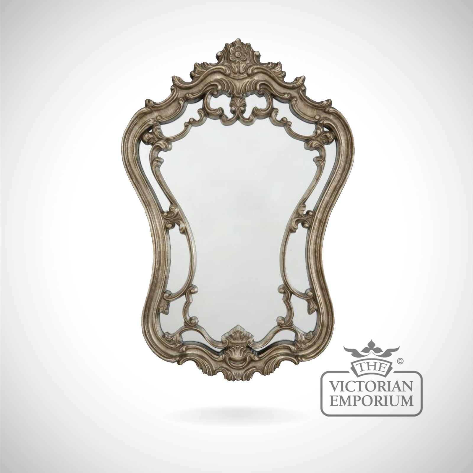 Alquezar mirror in decorative antique silver frame