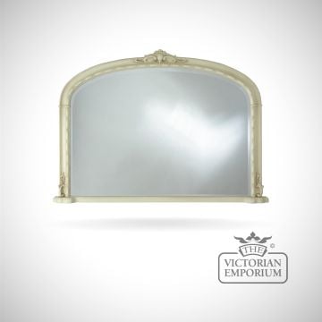 Hampton Overmantle Mirror 127cm x 91cm with Ivory frame