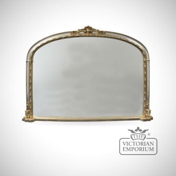 Hampton Overmantle Mirror with Silver frame - 127cm x 91cm