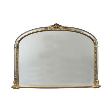 Mirror Victorian 19thcentry Steampunk  Old Classical Gold Gilt Wall Round Oval Mantel Victorian Decorative Luxury Windsor Silver