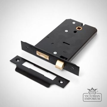 Black 6 Inch 5 Lever Horizontal Mortice Sash Lock