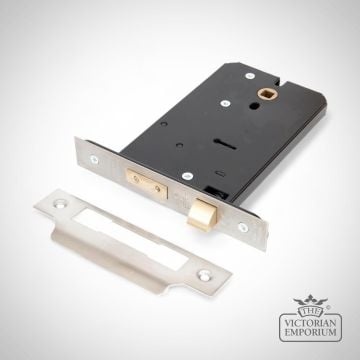 91074  Black 6 Inch 5 Lever Horizontal Mortice Sash Lock  Steel
