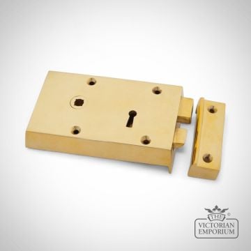 Small Traditional Rim Lock in Iron or Brass