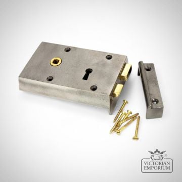 83583  Small Left Handed Cast Iron Rim Lock Iron 3