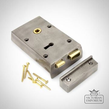 83583  Small Left Handed Cast Iron Rim Lock Iron 4