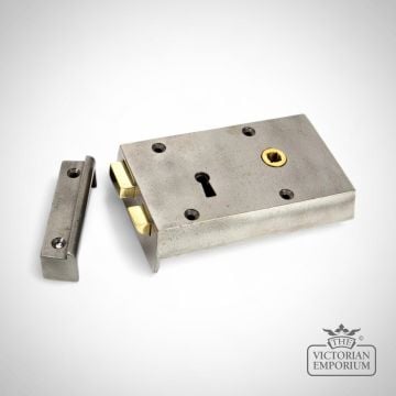 83583  Small Left Handed Cast Iron Rim Lock Iron Main L1  
