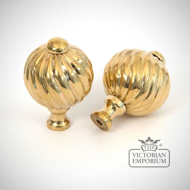 Polished Brass Spiral Cabinet Knob