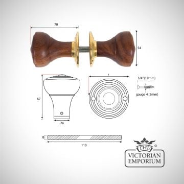 Handle Knob Door Cupboard Line Drawing Dimensions Ironmongery Traditional Victorian Old Classic 83562 V2