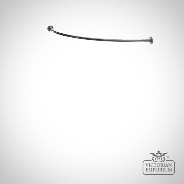 Curved Corner Mounted Shower Curtain Rail mounted to two walls  - in a wide choice of finishes