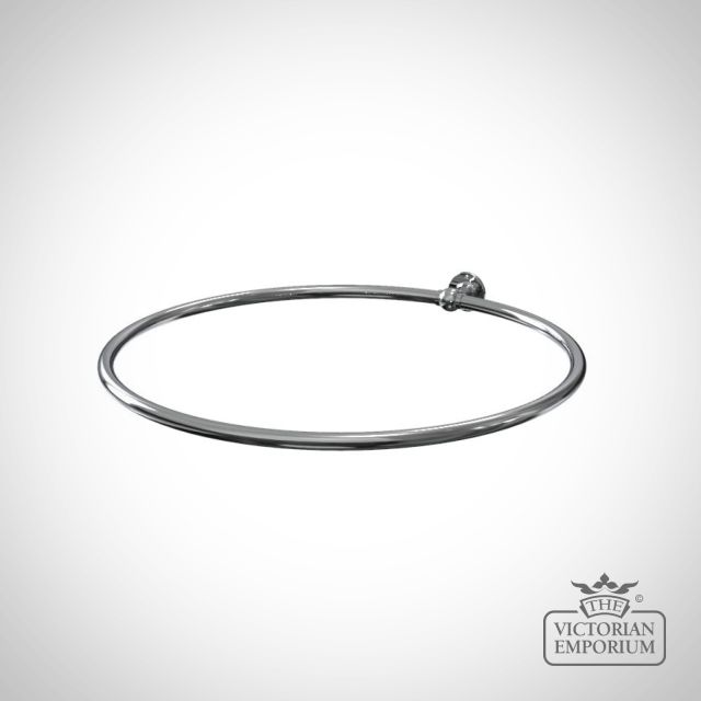 Medium Circular Shower Curtain Rail mounted to one wall  - in a wide choice of finishes