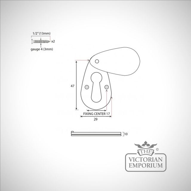 Antique Brass Plain Escutcheon 83806 Dwg