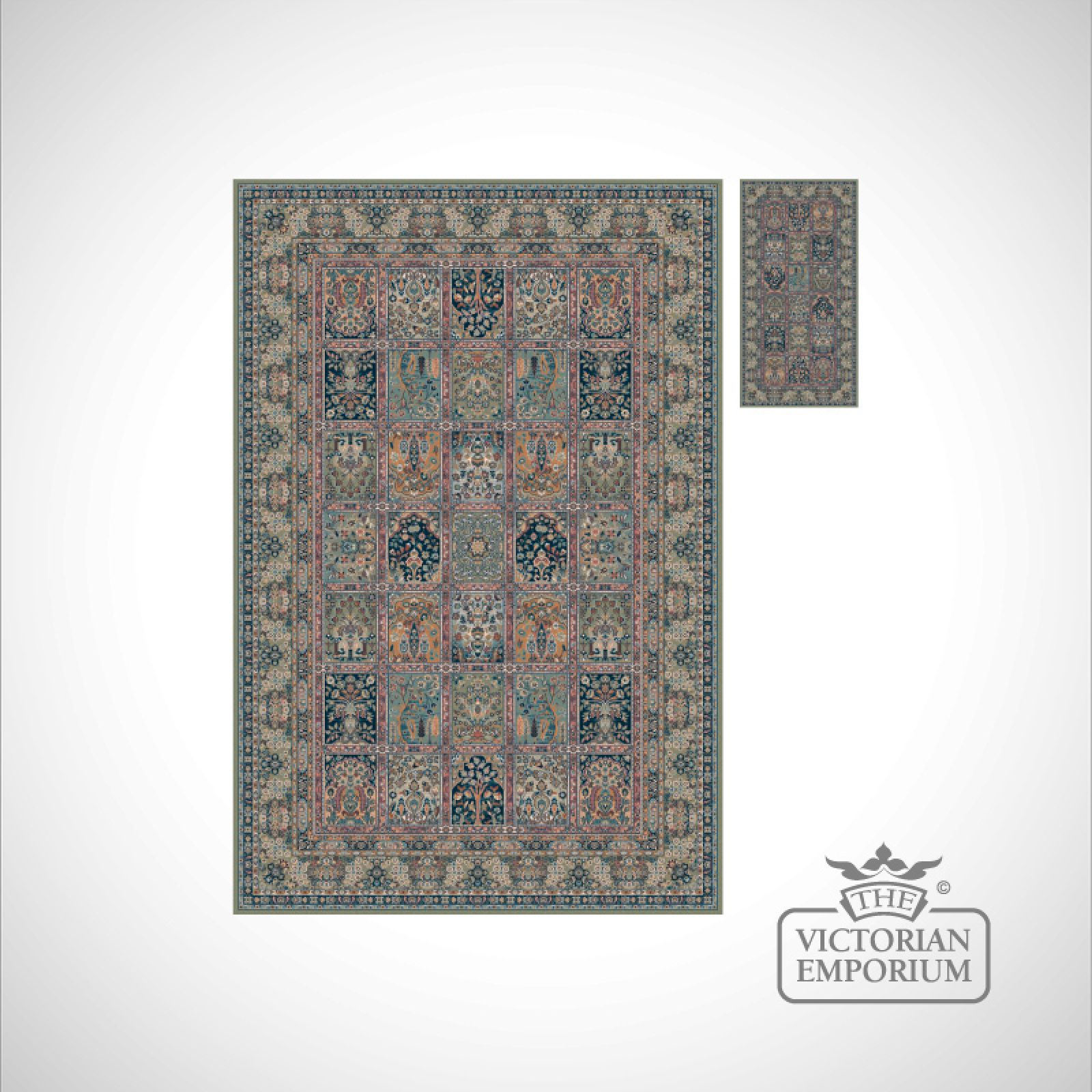 Victorian Rug style NA1258 in Green, Rose or Red Rugs