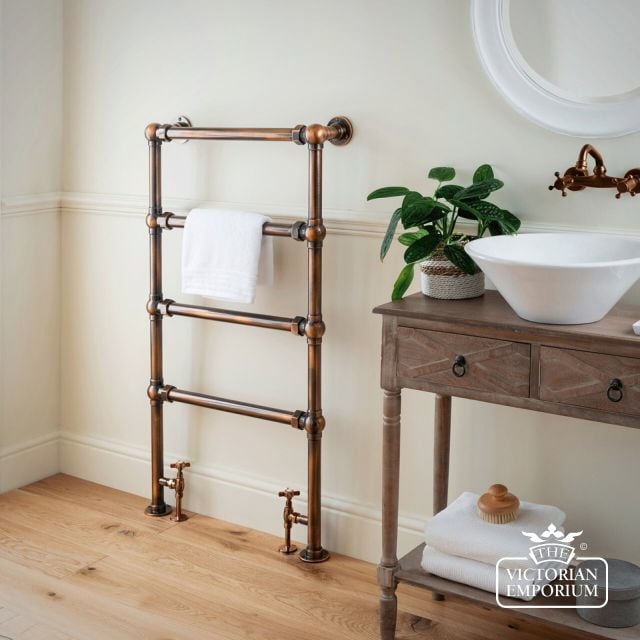 Grande Floor Mounted Heated Towel Rail In A Choice of Heights and Finishes