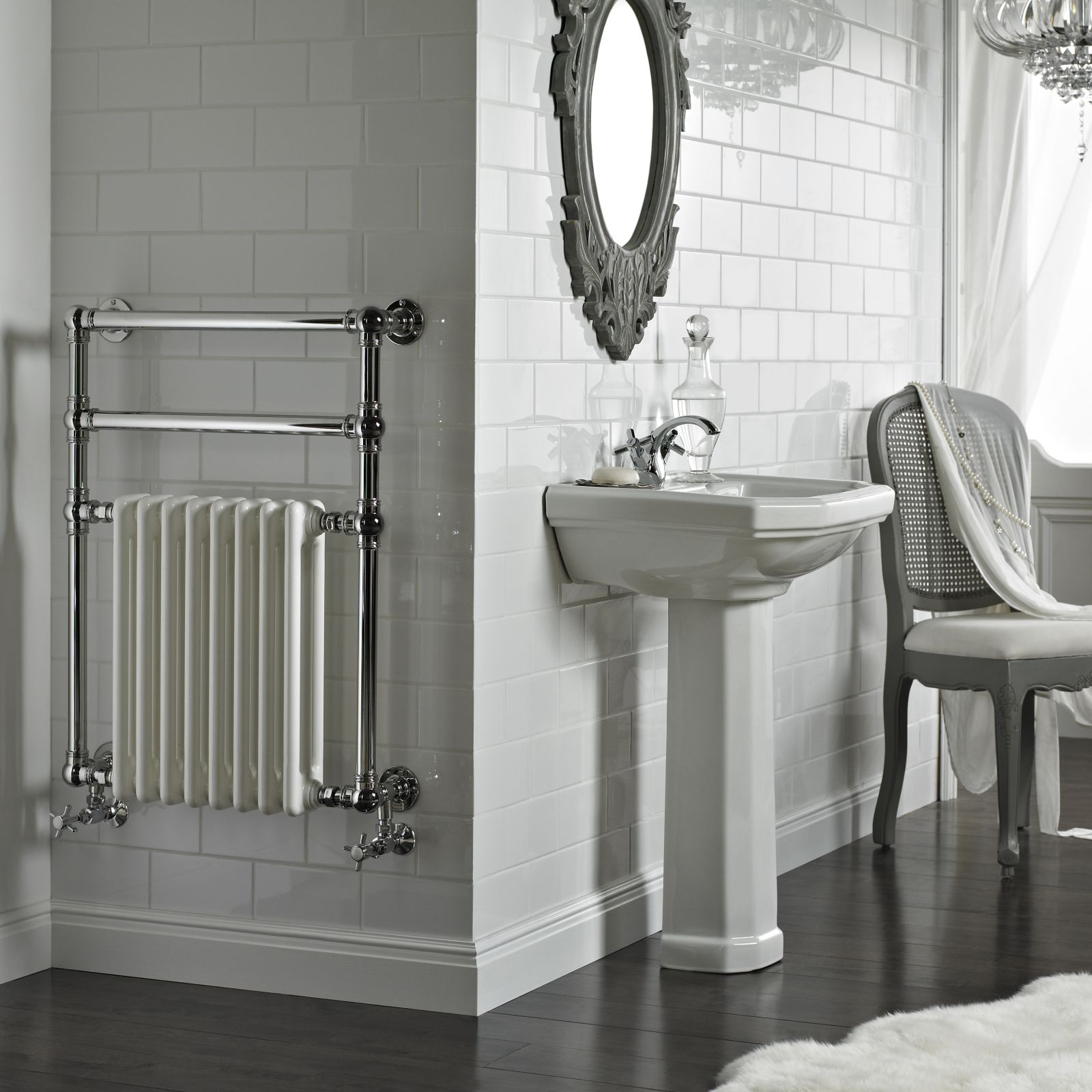 Regency Brass and Mild Steel Wall Mounted Heated Towel Radiator In A ...