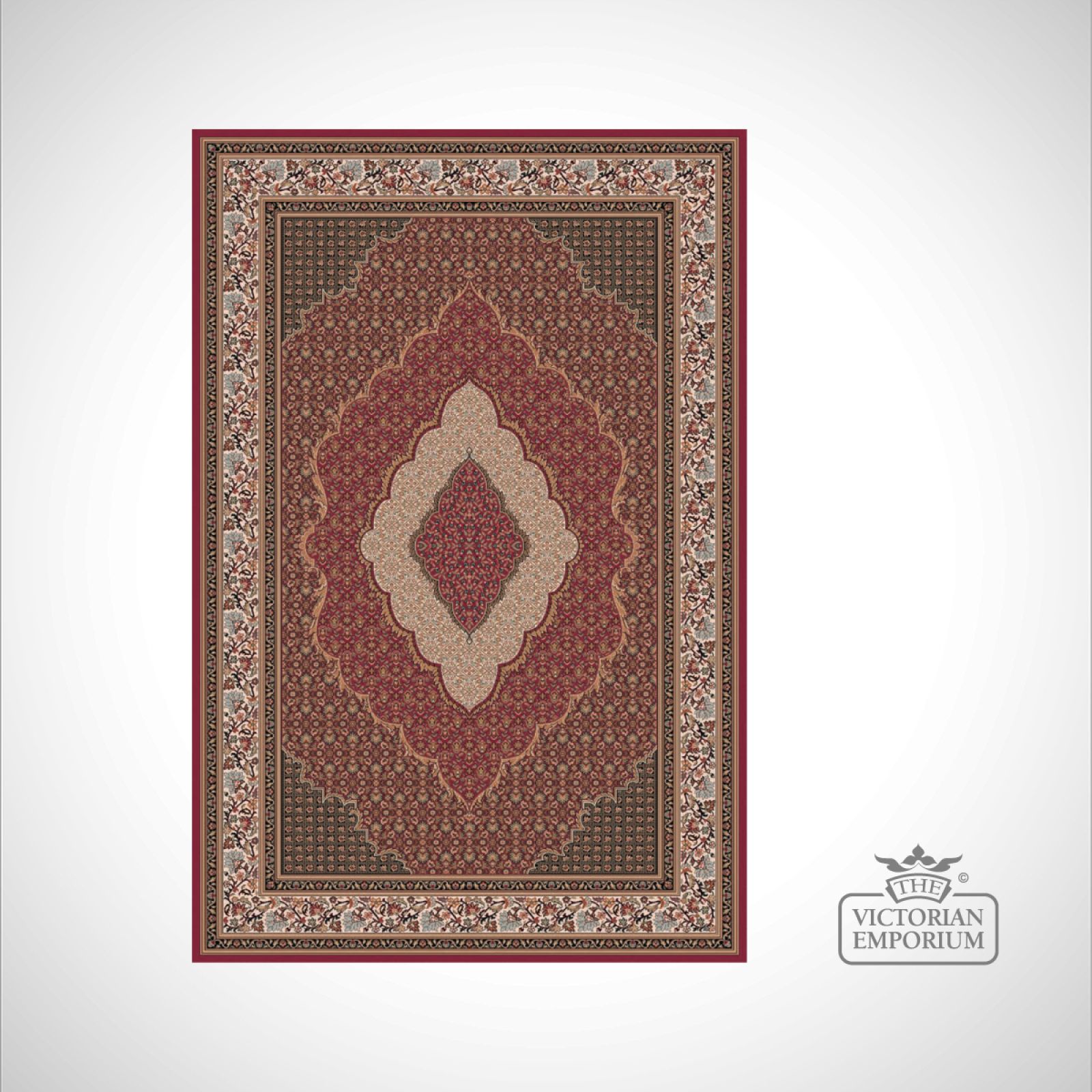 Victorian Rug style NA1287 Red, Black or Brown Rugs