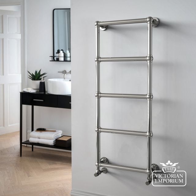 Ballerina Wall Mounted Heated Towel Rail 498mm wide in a choice of heights In Chrome