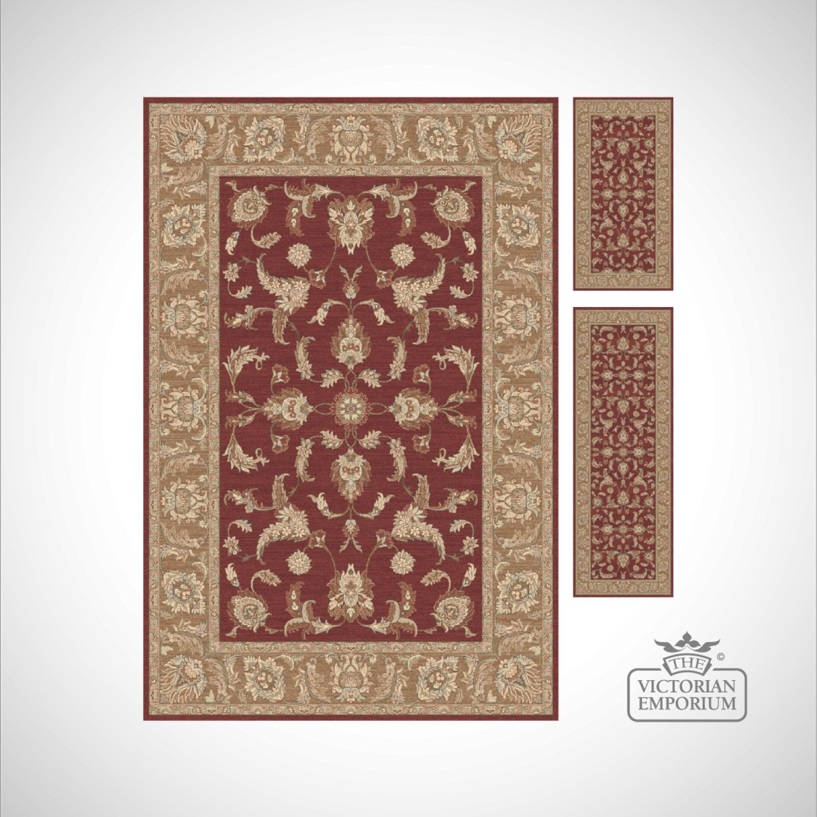Victorian Rug style KM4121 Red/Gold Rugs