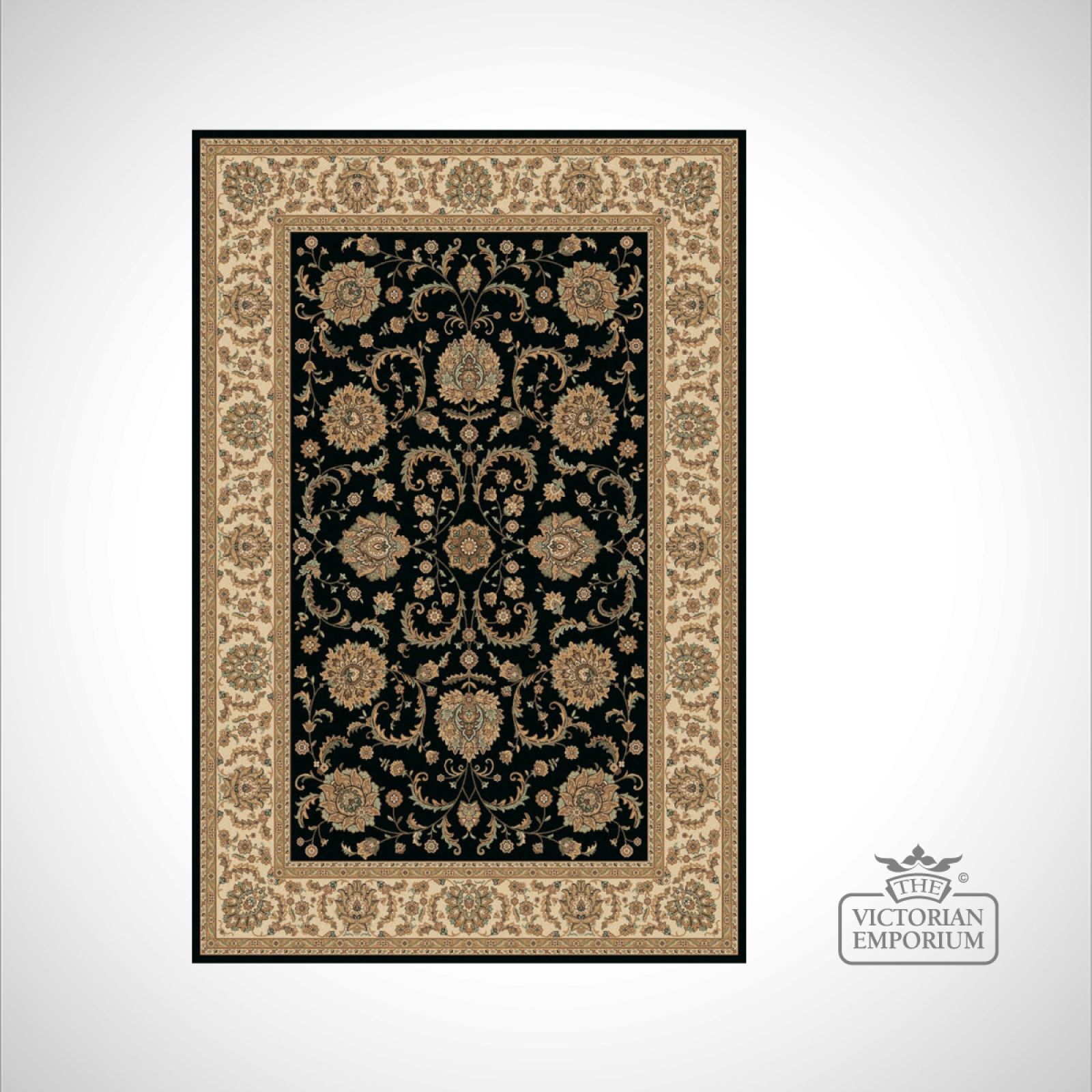 Victorian Rug style KM4154 Black Rugs