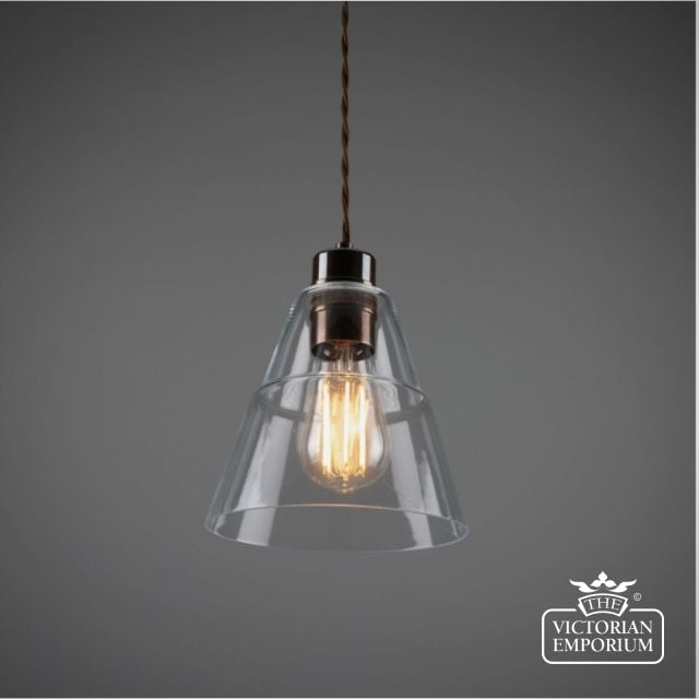 Mlp251 Lyx Clear Glass Cone Pendant Light 2