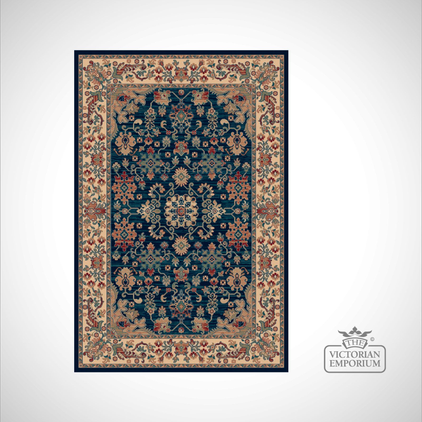 Victorian Rug style RO1630 Navy Rugs