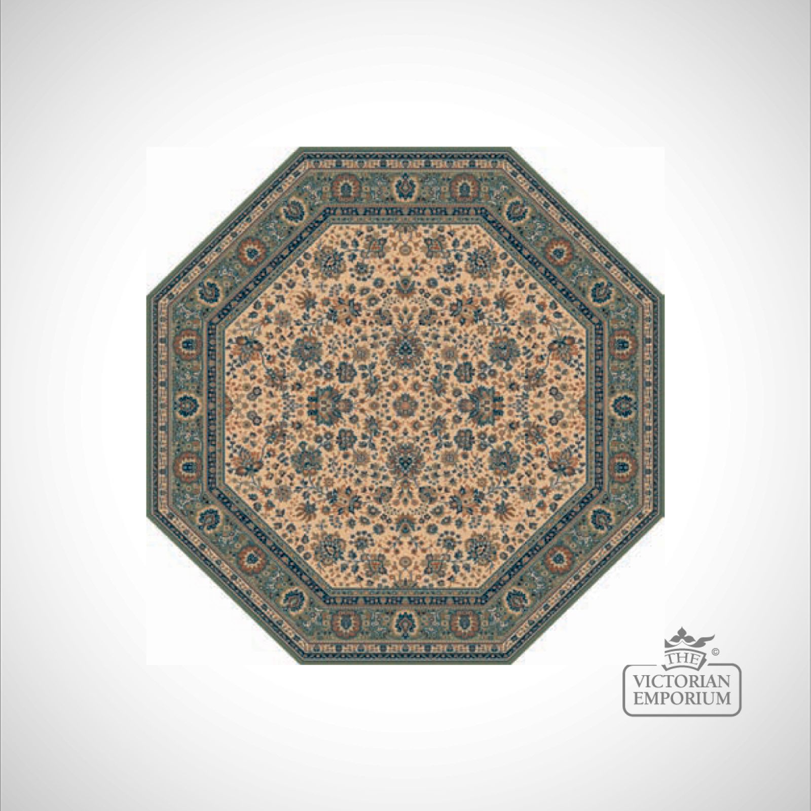 Octagonal Victorian Rug - style RO1516 in 3 different colourways