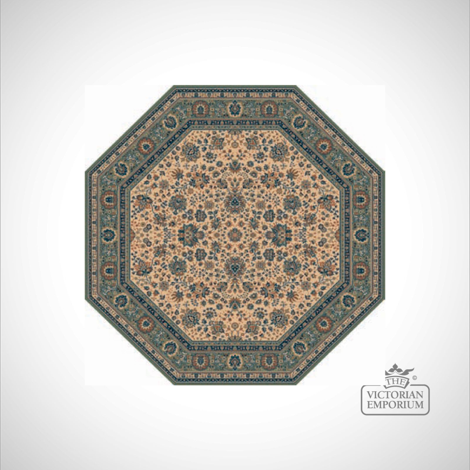 Octagonal Victorian Rug style RO1516 in 3 different colourways Rugs