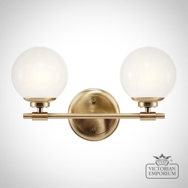 Benno Double Bathroom Wall Light in Champagne Bronze