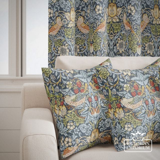 Strawberry Thief Denim Cushions
