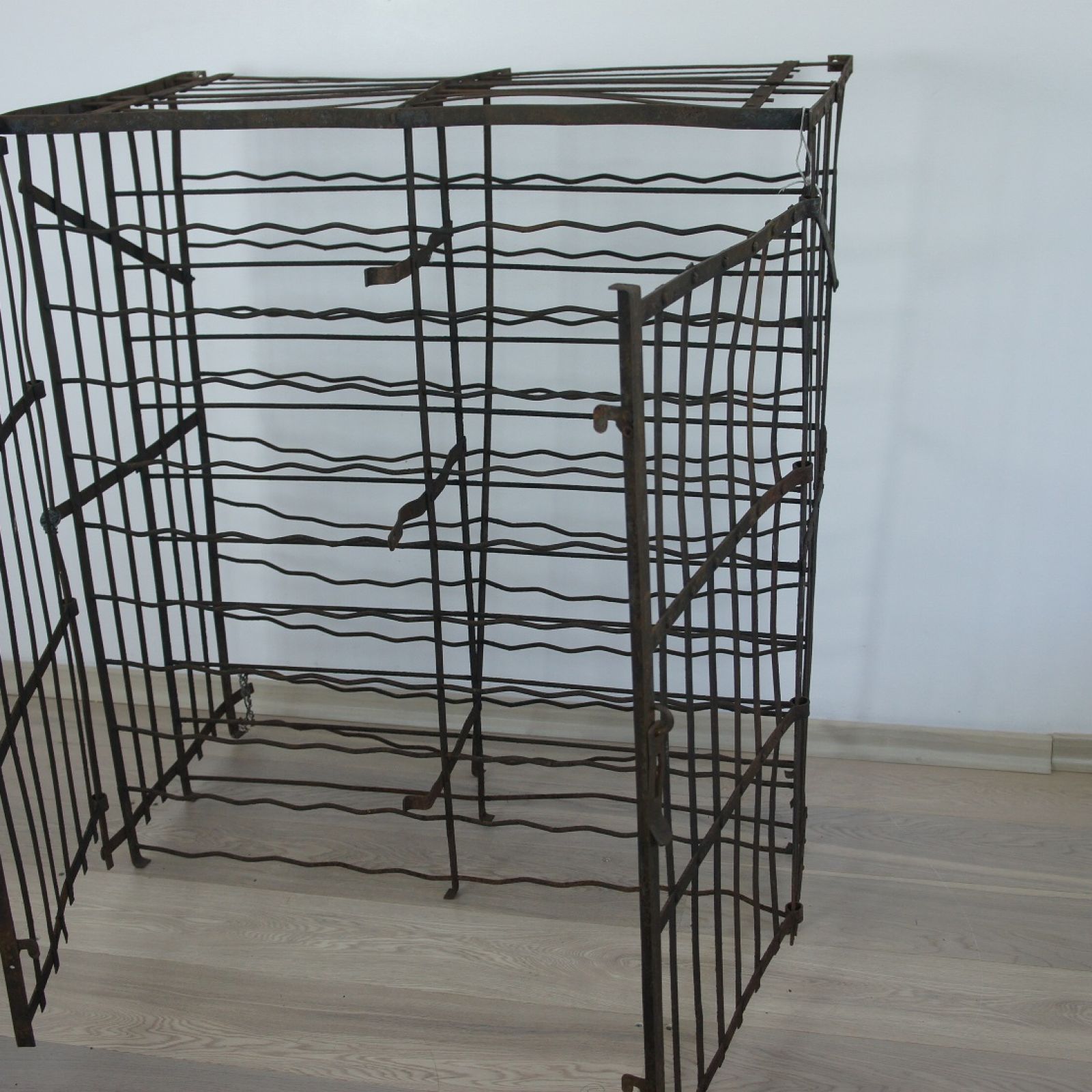 Lockable Antique French Wine Cage Misc