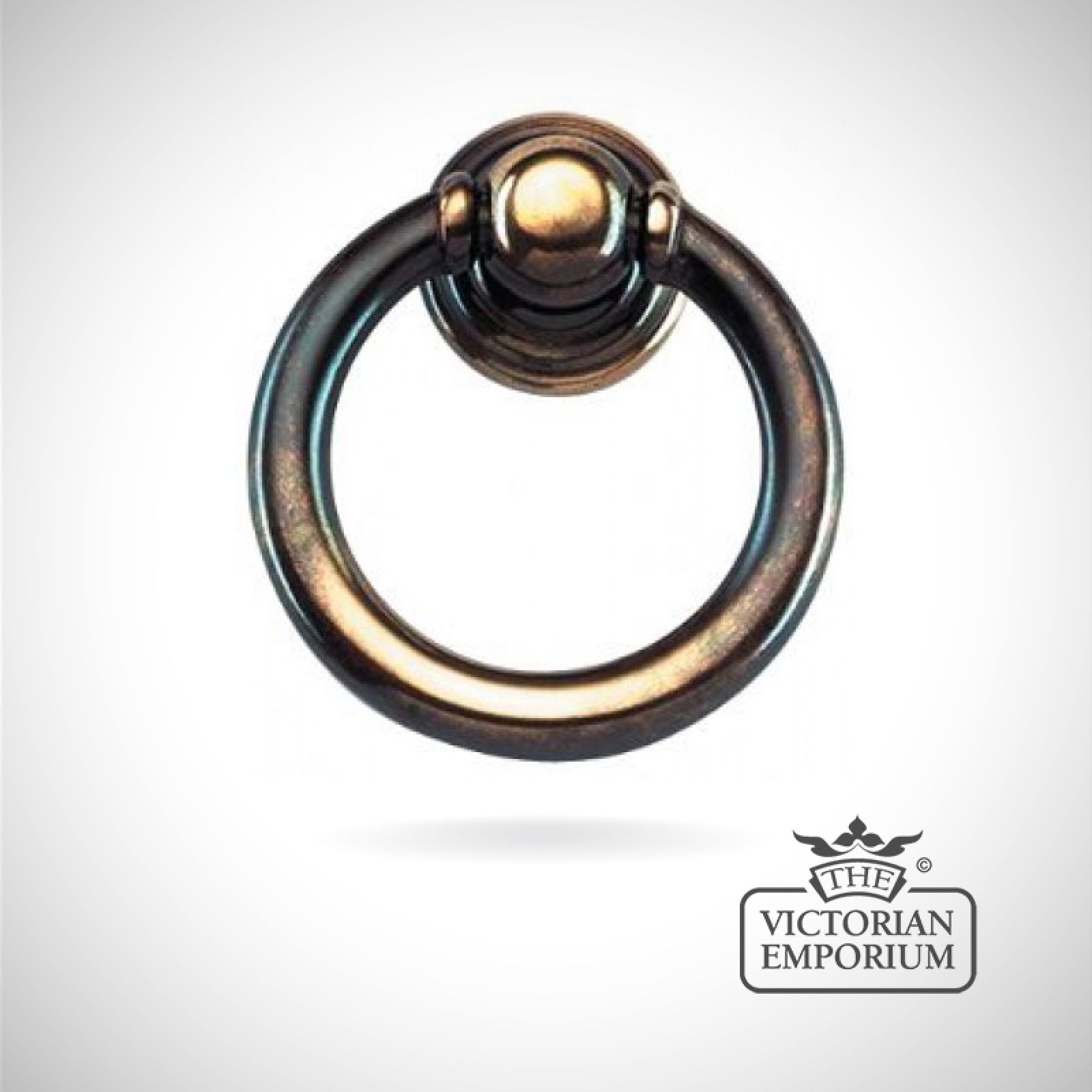 Antique Brass Ring Handle Drop Handles