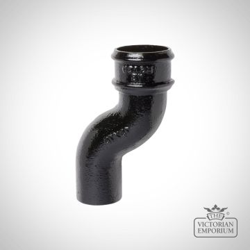 Cast Iron Round Offset Rainwater Downpipe - Black (36 Sizes)